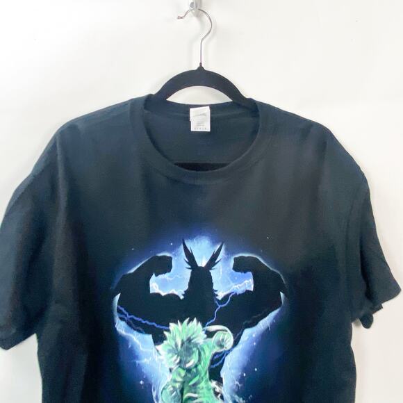 My Hero Academia Anime Large NWOT Mens Black All Might Deku Graphic T-Shirt - Picture 2 of 8